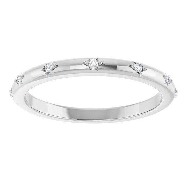 Platinum Round Natural Diamond Celestial Eternity Band – 1.1 mm Stones - view 3