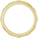 14K Gold Round Natural Diamond Celestial Eternity Band – 1.1 mm Stones - Yellow Gold - view 2