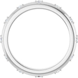 14K Gold Round Natural Diamond Celestial Eternity Band – 1.1 mm Stones - White Gold - view 2