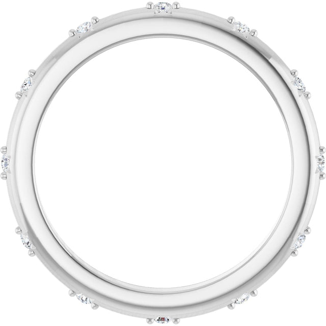 Platinum Round Natural Diamond Celestial Eternity Band – 1.1 mm Stones - view 2