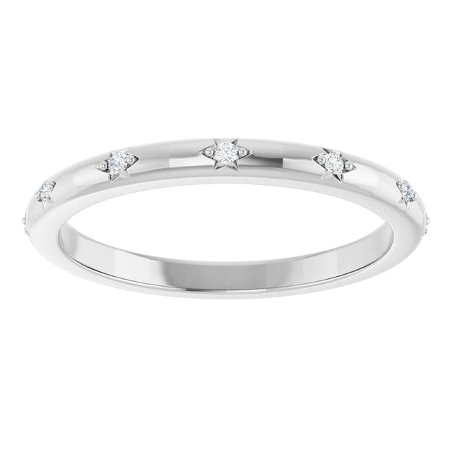 Platinum Round Natural Diamond Celestial Eternity Band – 1.1 mm Stones - view 3