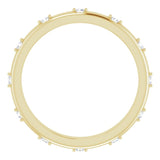 14K Gold Round Natural Diamond Celestial Eternity Band – 1.5 mm Stones - Yellow Gold - view 2