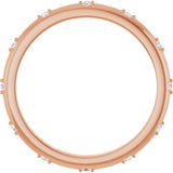 14K Gold Round Natural Diamond Celestial Eternity Band – 1.1 mm Stones - Rose Gold - view 2