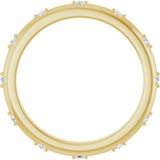 14K Gold Round Natural Diamond Celestial Eternity Band – 1.1 mm Stones - Yellow Gold - view 2