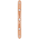 14K Gold Round Natural Diamond Celestial Eternity Band – 1.1 mm Stones - Rose Gold - view 4