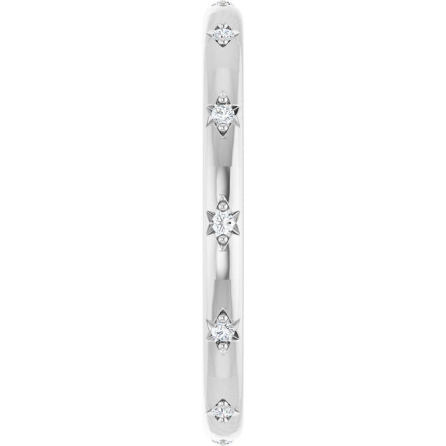 Platinum Round Natural Diamond Celestial Eternity Band – 1.1 mm Stones - view 4