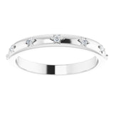 Platinum Round Natural Diamond Celestial Eternity Band – 1.5 mm Stones - view 3