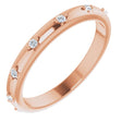 14K Gold Round Natural Diamond Celestial Eternity Band – 1.5 mm Stones - Rose Gold