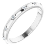 14K Gold Round Natural Diamond Celestial Eternity Band – 1.5 mm Stones - White Gold