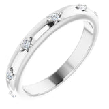 14K Gold Round Natural Diamond Celestial Eternity Band – 1.5 mm Stones - White Gold