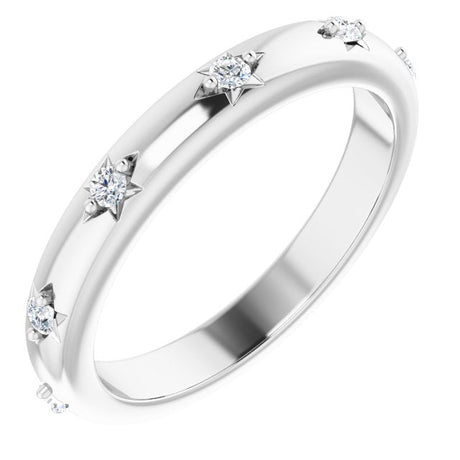 Platinum Round Natural Diamond Celestial Eternity Band – 1.5 mm Stones