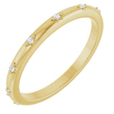 14K Gold Round Natural Diamond Celestial Eternity Band – 1.1 mm Stones - Yellow Gold