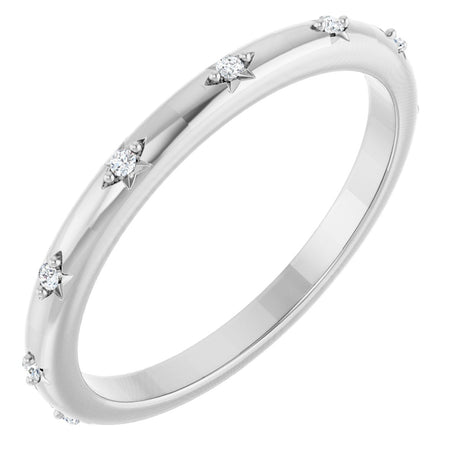 Platinum Round Natural Diamond Celestial Eternity Band – 1.1 mm Stones