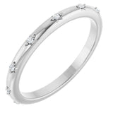 14K Gold Round Natural Diamond Celestial Eternity Band – 1.1 mm Stones - White Gold