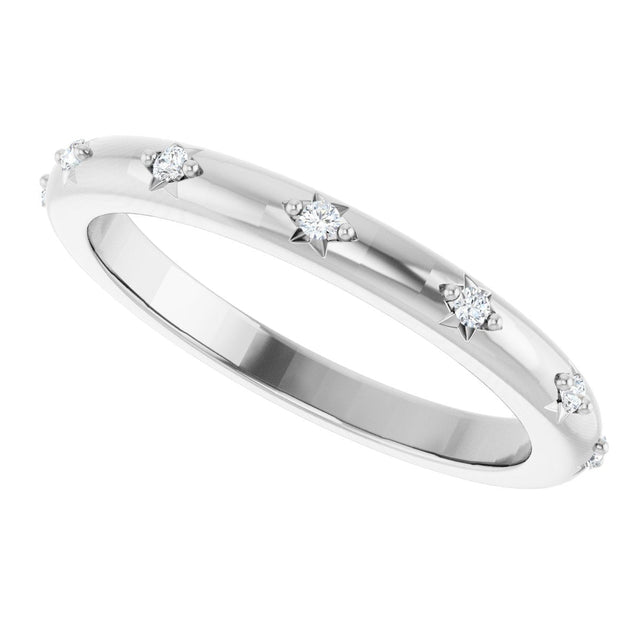 Platinum Round Natural Diamond Celestial Eternity Band – 1.1 mm Stones - view 5