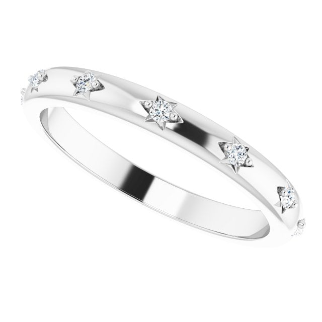Platinum Round Natural Diamond Celestial Eternity Band – 1.5 mm Stones - view 5