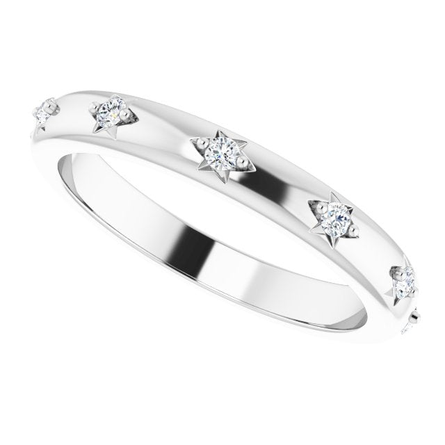 Platinum Round Natural Diamond Celestial Eternity Band – 1.5 mm Stones - view 5