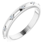 14K Gold Round Natural Diamond Celestial Eternity Band – 1.5 mm Stones - White Gold