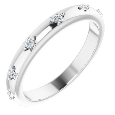 Platinum Round Natural Diamond Celestial Eternity Band – 1.5 mm Stones