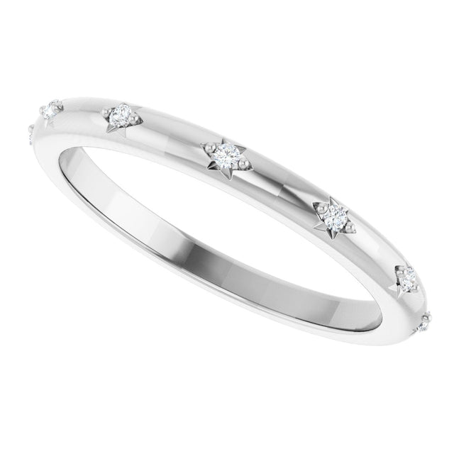 Platinum Round Natural Diamond Celestial Eternity Band – 1.1 mm Stones - view 5