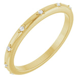 14K Gold Round Natural Diamond Celestial Eternity Band – 1.1 mm Stones - Yellow Gold