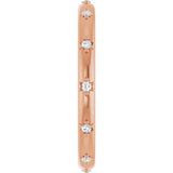 14K Gold Round Natural Diamond Celestial Eternity Band – 1.1 mm Stones - Rose Gold - view 4