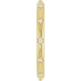 14K Gold Round Natural Diamond Celestial Eternity Band – 1.1 mm Stones - Yellow Gold - view 4