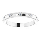 14K Gold Round Natural Diamond Celestial Eternity Band – 1.5 mm Stones - White Gold - view 3