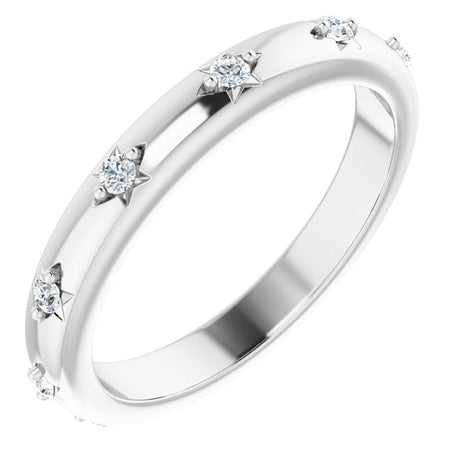 Platinum Round Natural Diamond Celestial Eternity Band – 1.5 mm Stones