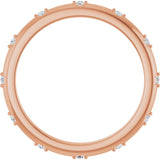14K Gold Round Natural Diamond Celestial Eternity Band – 1.1 mm Stones - Rose Gold - view 2