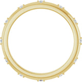 14K Gold Round Natural Diamond Celestial Eternity Band – 1.1 mm Stones - Yellow Gold - view 2
