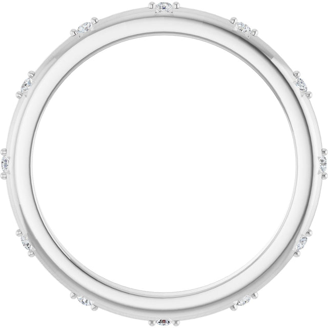 Platinum Round Natural Diamond Celestial Eternity Band – 1.1 mm Stones - view 2