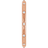 14K Gold Round Natural Diamond Celestial Eternity Band – 1.1 mm Stones - Rose Gold - view 4