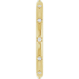 14K Gold Round Natural Diamond Celestial Eternity Band – 1.1 mm Stones - Yellow Gold - view 4