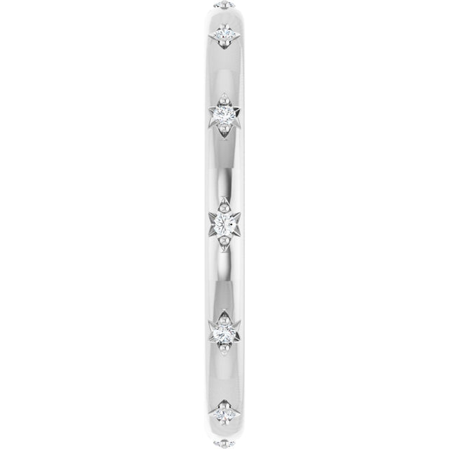 Platinum Round Natural Diamond Celestial Eternity Band – 1.1 mm Stones - view 4