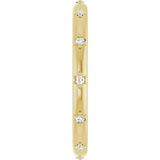 14K Gold Round Natural Diamond Celestial Eternity Band – 1.1 mm Stones - Yellow Gold - view 4