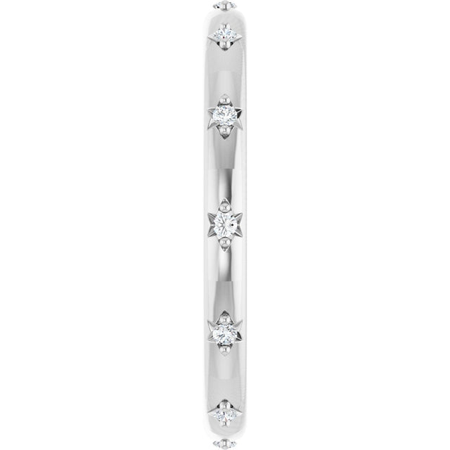 Platinum Round Natural Diamond Celestial Eternity Band – 1.1 mm Stones - view 4