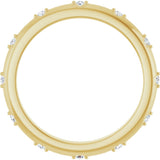 14K Gold Round Natural Diamond Celestial Eternity Band – 1.1 mm Stones - Yellow Gold - view 2