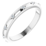 14K Gold Round Natural Diamond Celestial Eternity Band – 1.5 mm Stones - White Gold