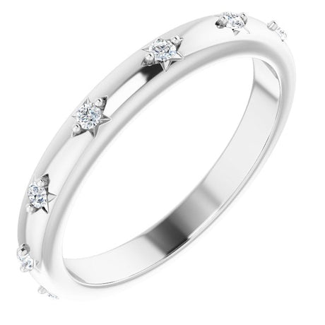 Platinum Round Natural Diamond Celestial Eternity Band – 1.5 mm Stones