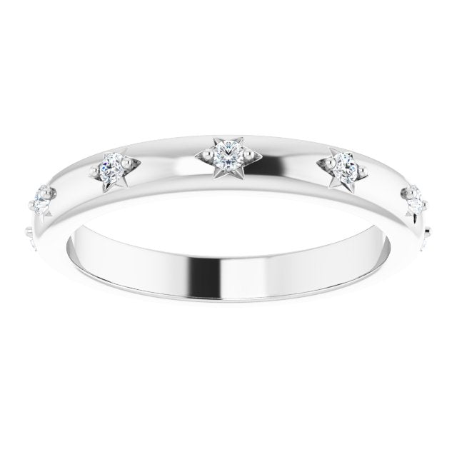 Platinum Round Natural Diamond Celestial Eternity Band – 1.5 mm Stones - view 3