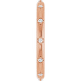 14K Gold Round Natural Diamond Celestial Eternity Band – 1.1 mm Stones - Rose Gold - view 4