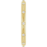 14K Gold Round Natural Diamond Celestial Eternity Band – 1.1 mm Stones - Yellow Gold - view 4