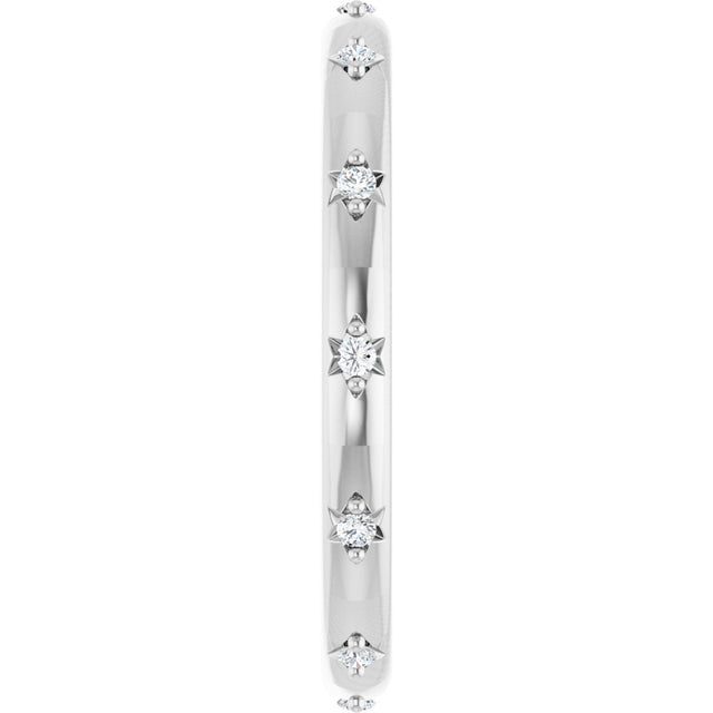 Platinum Round Natural Diamond Celestial Eternity Band – 1.1 mm Stones - view 4