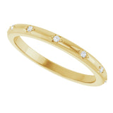 14K Gold Round Natural Diamond Celestial Eternity Band – 1.1 mm Stones - Yellow Gold - view 5