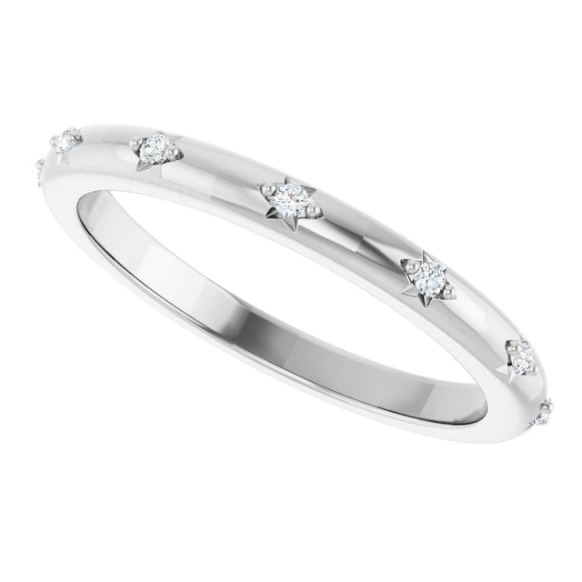 Platinum Round Natural Diamond Celestial Eternity Band – 1.1 mm Stones - view 5
