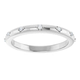 Platinum Round Natural Diamond Celestial Eternity Band – 1.1 mm Stones - view 3