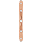 14K Gold Round Natural Diamond Celestial Eternity Band – 1.1 mm Stones - Rose Gold - view 4