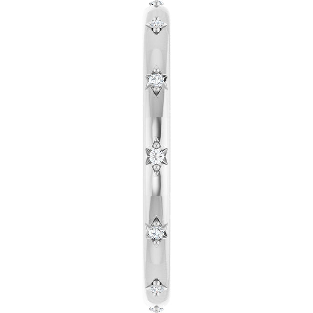 Platinum Round Natural Diamond Celestial Eternity Band – 1.1 mm Stones - view 4