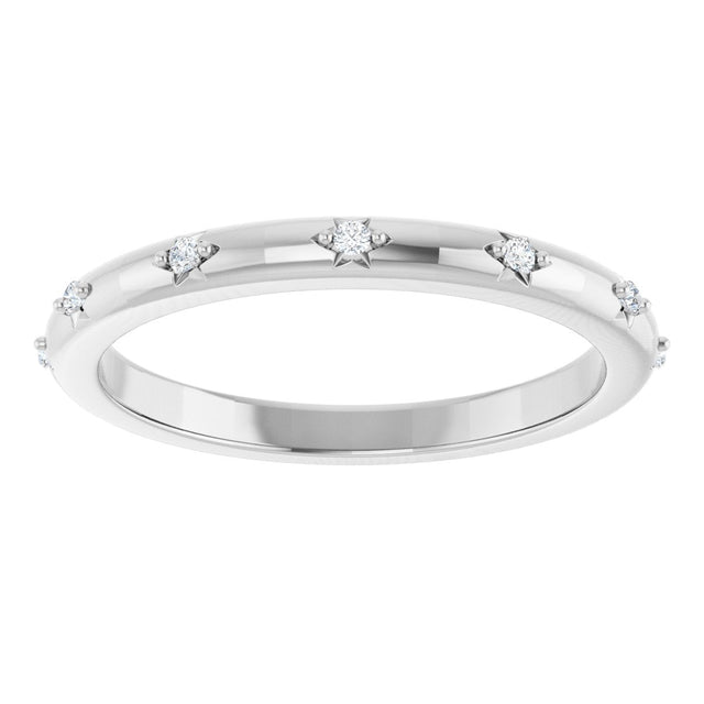 Platinum Round Natural Diamond Celestial Eternity Band – 1.1 mm Stones - view 3